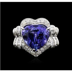 18KT White Gold 8.74ct Tanzanite and Diamond Ring