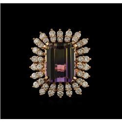 10.91ct Ametrine and Diamond Ring - 14KT Rose Gold