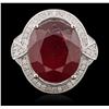 Image 1 : 14KT White Gold 14.49ct Ruby and Diamond Ring