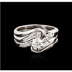 14KT White Gold 0.85ctw Diamond Wedding Ring Set