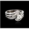 Image 2 : 14KT White Gold 0.85ctw Diamond Wedding Ring Set