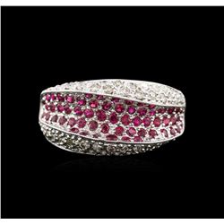 0.50ctw Ruby and Diamond Ring - 14KT White Gold