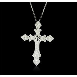 14KT White Gold 0.45ctw Diamond Pendant With Chain