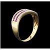Image 3 : 14KT Yellow Gold 0.57ctw Ruby and Diamond Ring