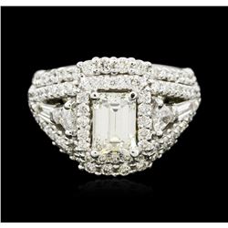 14KT White Gold EGL USA Certified 2.92ctw Diamond Ring