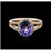 Image 1 : 14KT Rose Gold 2.33ct Tanzanite and Diamond Ring