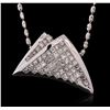 Image 1 : 14KT White Gold 2.56ctw Diamond Pendant With Chain