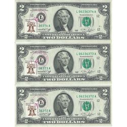 1976 $2 1st Day Currency Lot of 3