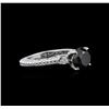 Image 2 : 3.27ctw Black Diamond Ring - 14KT White Gold