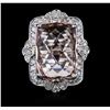 Image 1 : 14KT White Gold 13.52ct Morganite and Diamond Ring