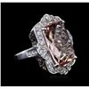 Image 2 : 14KT White Gold 13.52ct Morganite and Diamond Ring