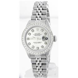 Rolex Stainless Steel Diamond DateJust Ladies Watch