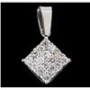 Image 1 : 14KT White Gold 0.40ctw Diamond Pendant