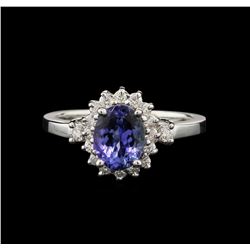 1.86ct Tanzanite and Diamond Ring - 14KT White Gold