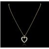 Image 2 : 14KT Yellow Gold Emerald and Diamond Pendant With Chain