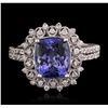 Image 1 : 14KT White Gold 3.02ct Tanzanite and Diamond Ring