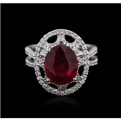 18KT White Gold 4.47ct Ruby and Diamond Ring