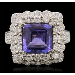 14KT White Gold 4.23ct Tanzanite and Diamond Ring