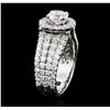 Image 3 : 14KT White Gold EGL Certified 3.10ctw Diamond Ring