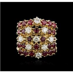 14KT Yellow Gold 5.98ctw Ruby and Diamond Ring