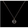 Image 1 : 15.00ct Smokey Quartz and Diamond Pendant With Chain - 14KT Rose Gold