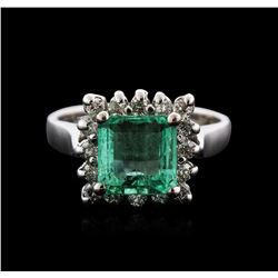 18KT White Gold 2.27ct Emerald and Diamond Ring