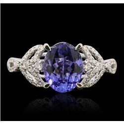 14KT White Gold 1.92ct Tanzanite and Diamond Ring