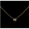 Image 1 : 14KT Yellow Gold 0.09ct Diamond Solitaire Necklace