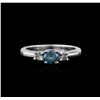 Image 1 : 14KT White Gold 0.71ctw Blue Diamond Ring