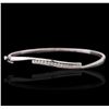 Image 1 : 14KT White Gold 0.80ctw Diamond Bangle Bracelet