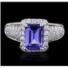 Image 1 : 14KT White Gold 1.84ct Tanzanite and Diamond Ring