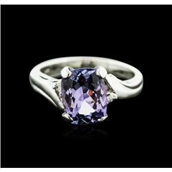 14KT White Gold 2.08ct Tanzanite and Diamond Ring