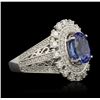 Image 3 : 14KT White Gold 2.71ct Tanzanite and Diamond Ring