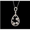 Image 1 : 14KT White Gold 1.26ctw Diamond Pendant With Chain