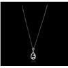 Image 2 : 14KT White Gold 1.26ctw Diamond Pendant With Chain