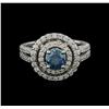 Image 1 : 1.35ctw Fancy Blue Diamond Ring - 14KT White Gold