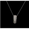 Image 2 : 14KT White Gold 0.82ctw Diamond Pendant With Chain