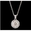 Image 1 : 14KT White Gold 1.10ctw Diamond Pendant With Chain