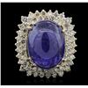 Image 1 : 14KT Yellow Gold 19.72ct Tanzanite and Diamond Ring