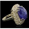 Image 2 : 14KT Yellow Gold 19.72ct Tanzanite and Diamond Ring