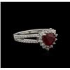 Image 2 : 1.18ct Ruby and Diamond Ring - 14KT White Gold