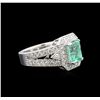 Image 2 : 1.70ct Emerald and Diamond Ring - 14KT White Gold