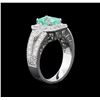 Image 3 : 1.70ct Emerald and Diamond Ring - 14KT White Gold