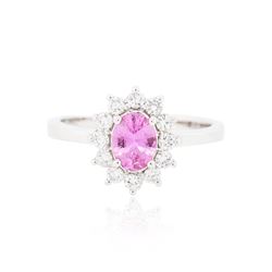 14KT White Gold 0.70ct Pink Sapphire and Diamond Ring