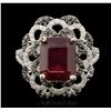 Image 1 : 14KT White Gold 7.83ct Ruby and Diamond Ring