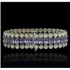 Image 2 : 10KT White Gold 20.84ctw Tanzanite and Diamond Bracelet