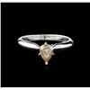 Image 1 : 14KT White Gold 0.76ct Pear Cut Fancy Brown Diamond Solitaire Ring