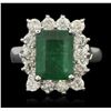 Image 1 : 14KT White Gold 2.61ct Emerald and Diamond Ring