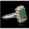 Image 2 : 14KT White Gold 2.61ct Emerald and Diamond Ring