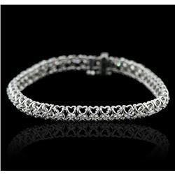 14KT White Gold 1.13ctw Diamond Tennis  Bracelet